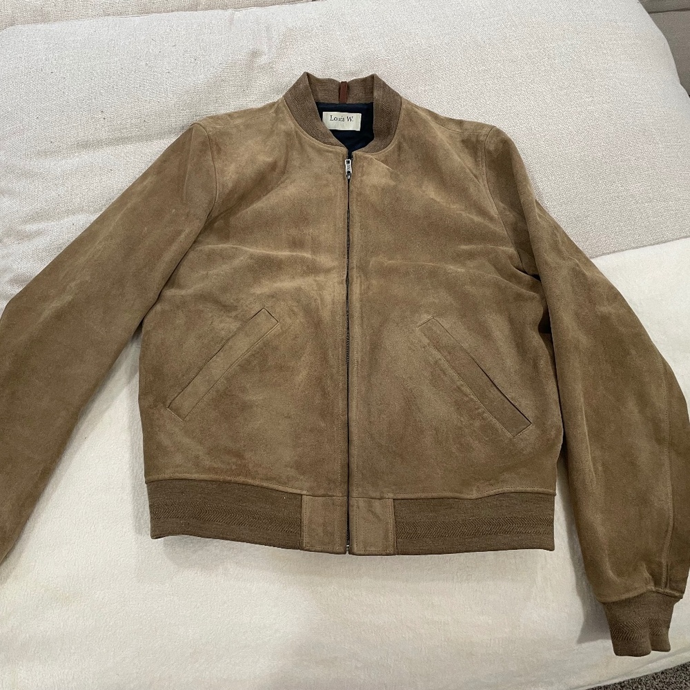APC Louis W Brown Leather Bomber Jacket